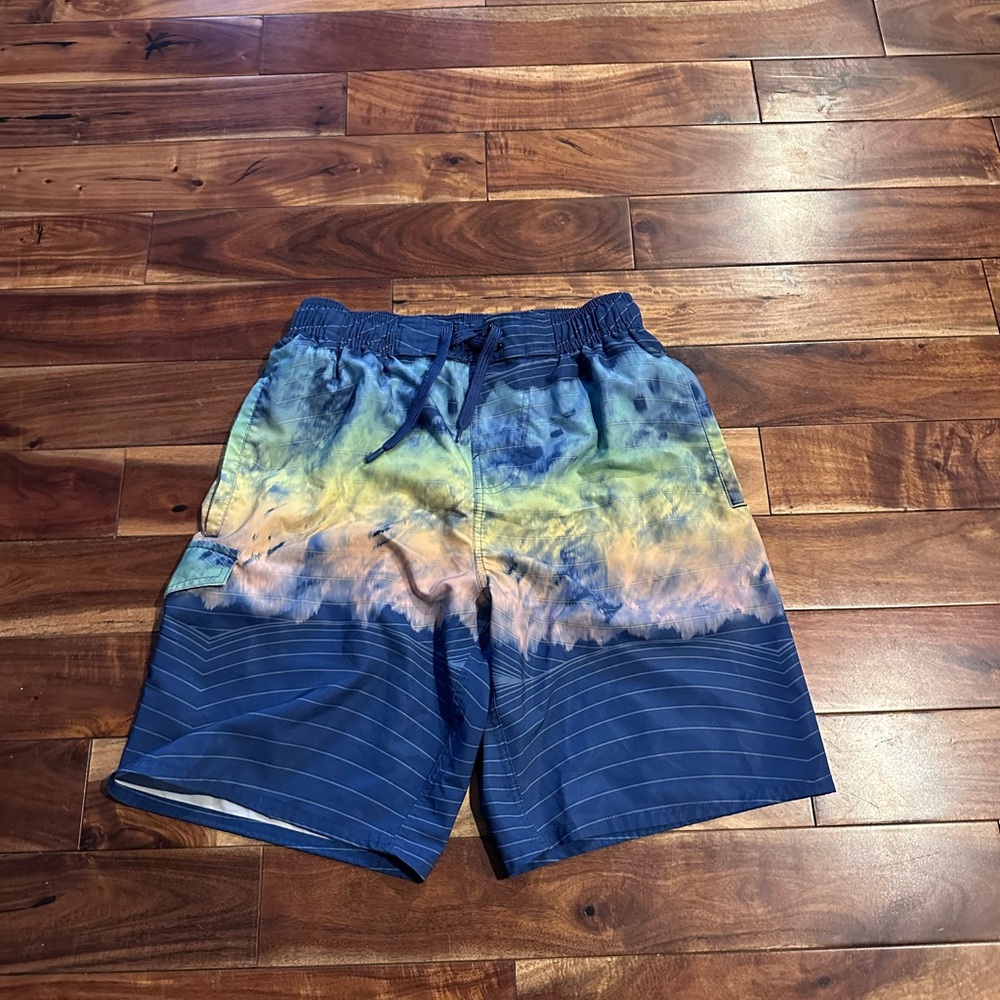 Us Apparel blue colorful small men’s swim trunks